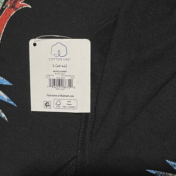 CELEBRATE PATRIOTIC Black Muscle Shirt Men's Large (42-44) Skulls Eagle NWT - Picture 7 of 12